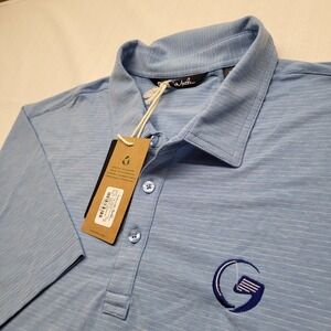Travis Mathew Polo Shirt Mens 2XL Blue The Heater Performance Knit Stretch Golf